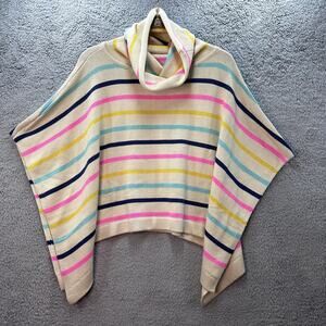 THML NWT XS/S Women's Multicolored Striped Turtleneck Poncho Soft Warm Comfort